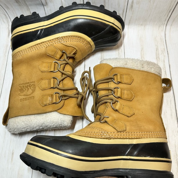 Sorel Caribou Beige Waterproof Snow Boots With Liners NM1005-280 women’s Size 6 - Picture 5 of 11